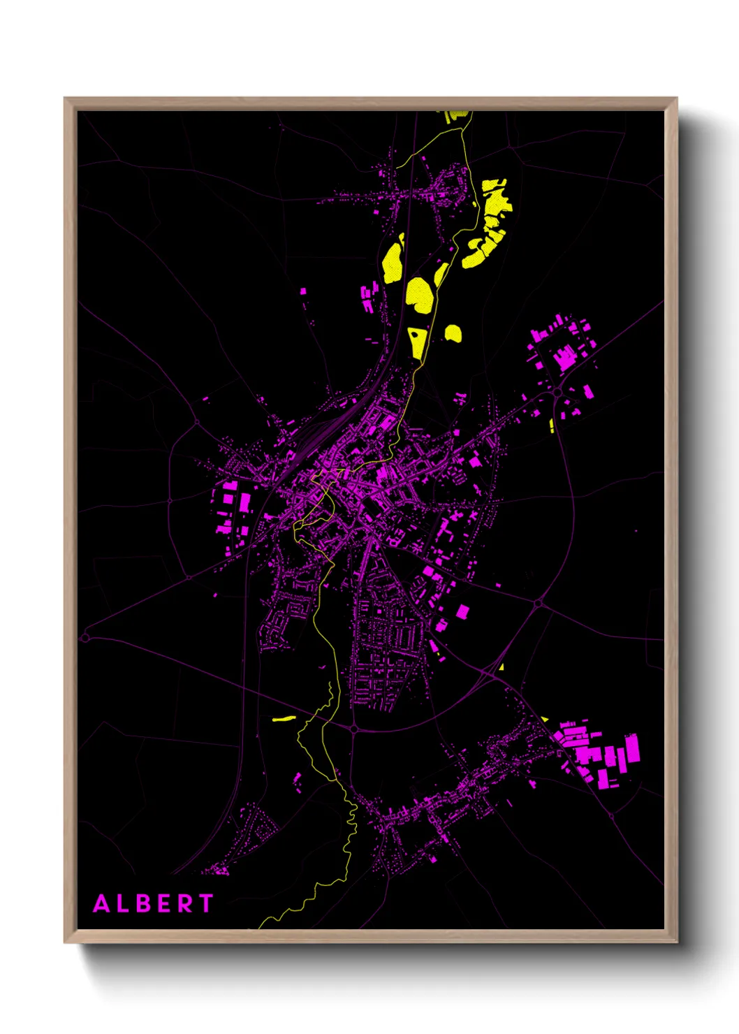 Une affiche de carte sur Albert