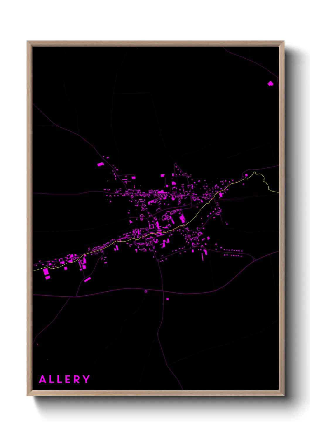 Une affiche de carte sur Allery