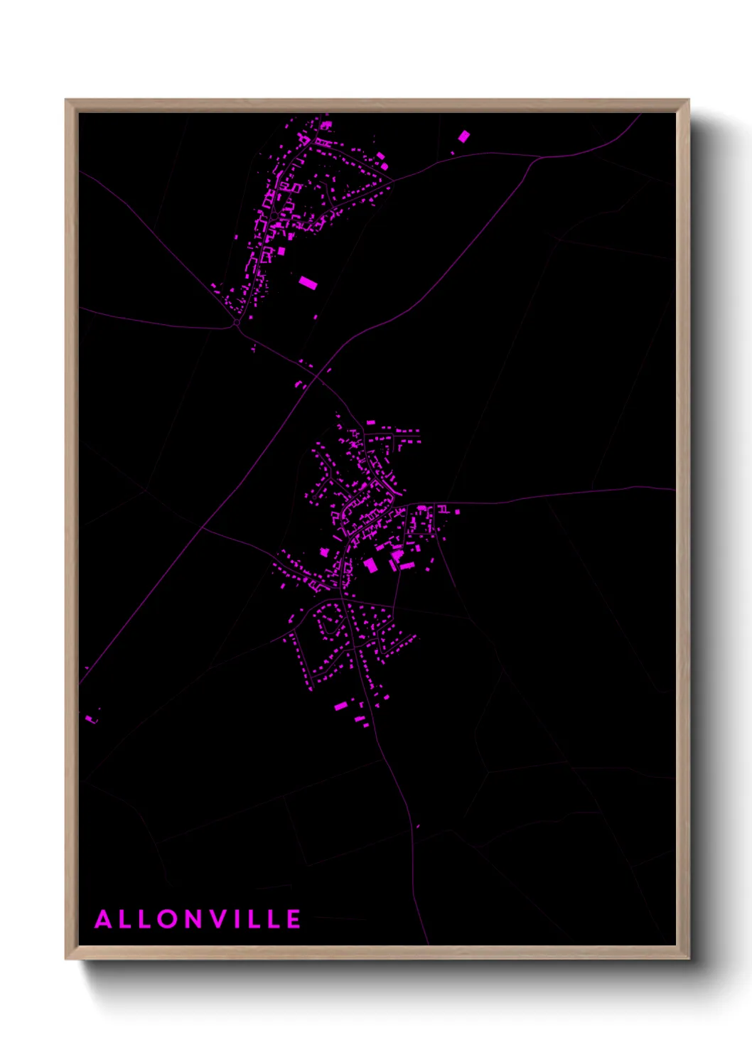 Une affiche de carte sur Allonville