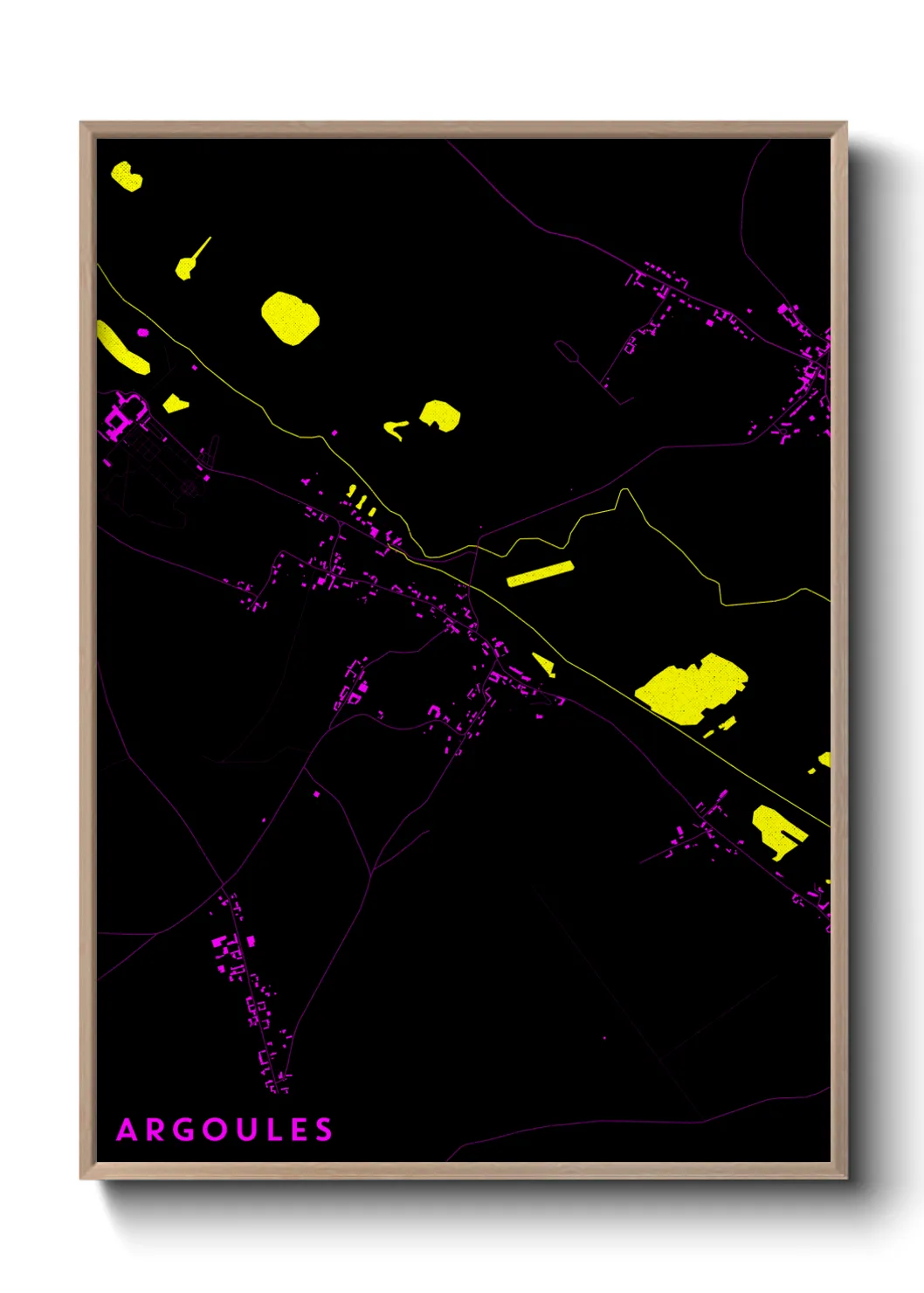 Une affiche de carte sur Argoules