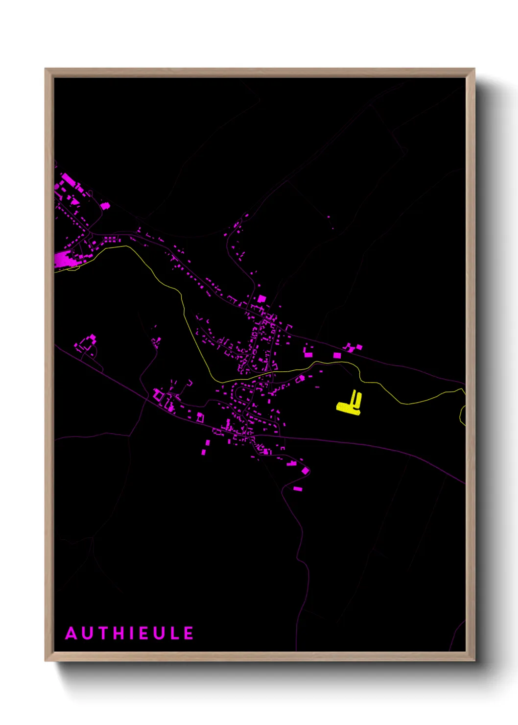 Une affiche de carte sur Authieule