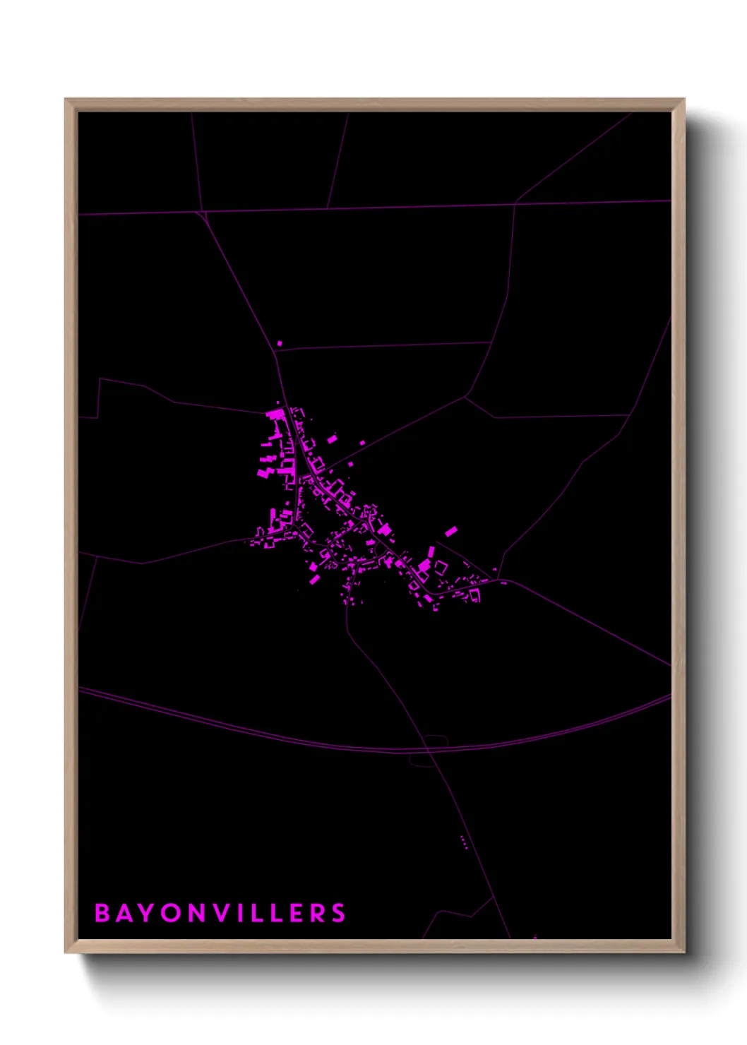 Une affiche de carte sur Bayonvillers