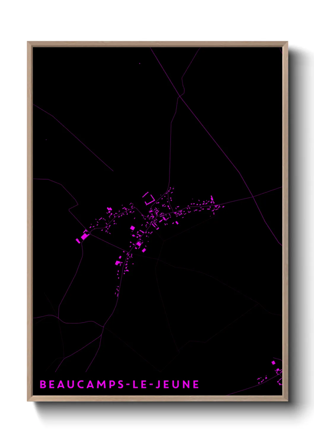 Une affiche de carte sur Beaucamps-le-Jeune