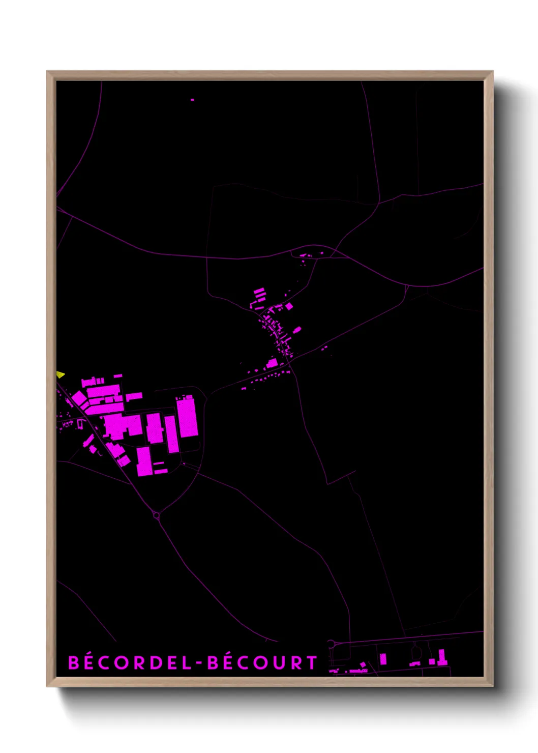 Une affiche de carte sur Bécordel-Bécourt