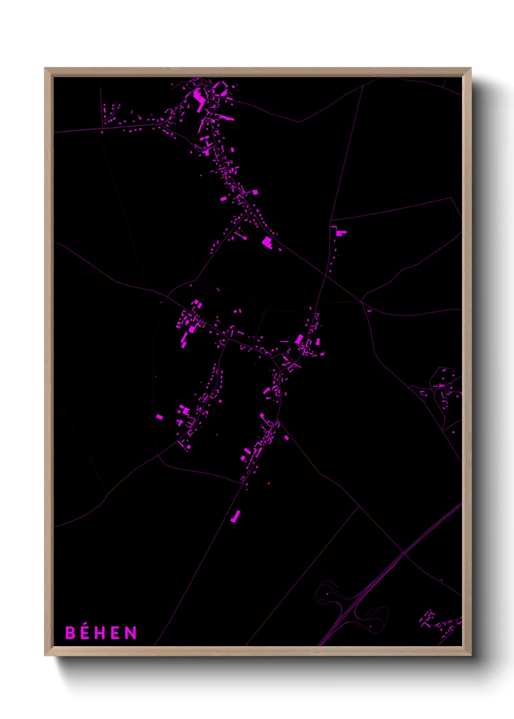 Une affiche de carte sur Béhen
