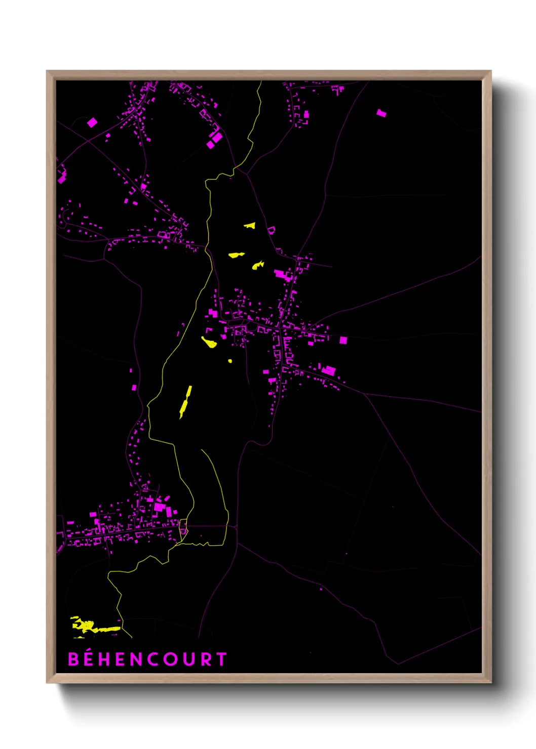 Une affiche de carte sur Béhencourt