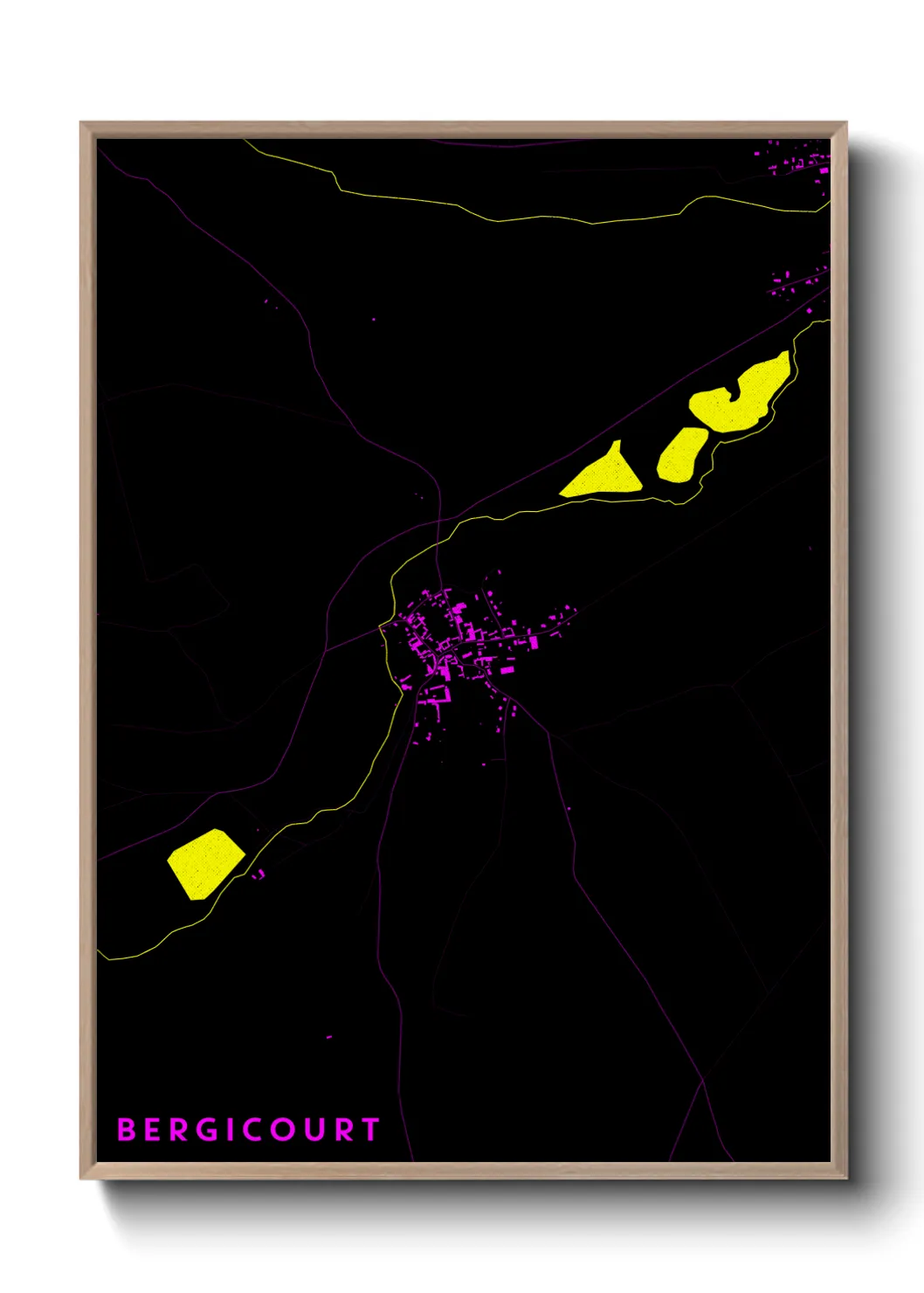 Une affiche de carte sur Bergicourt
