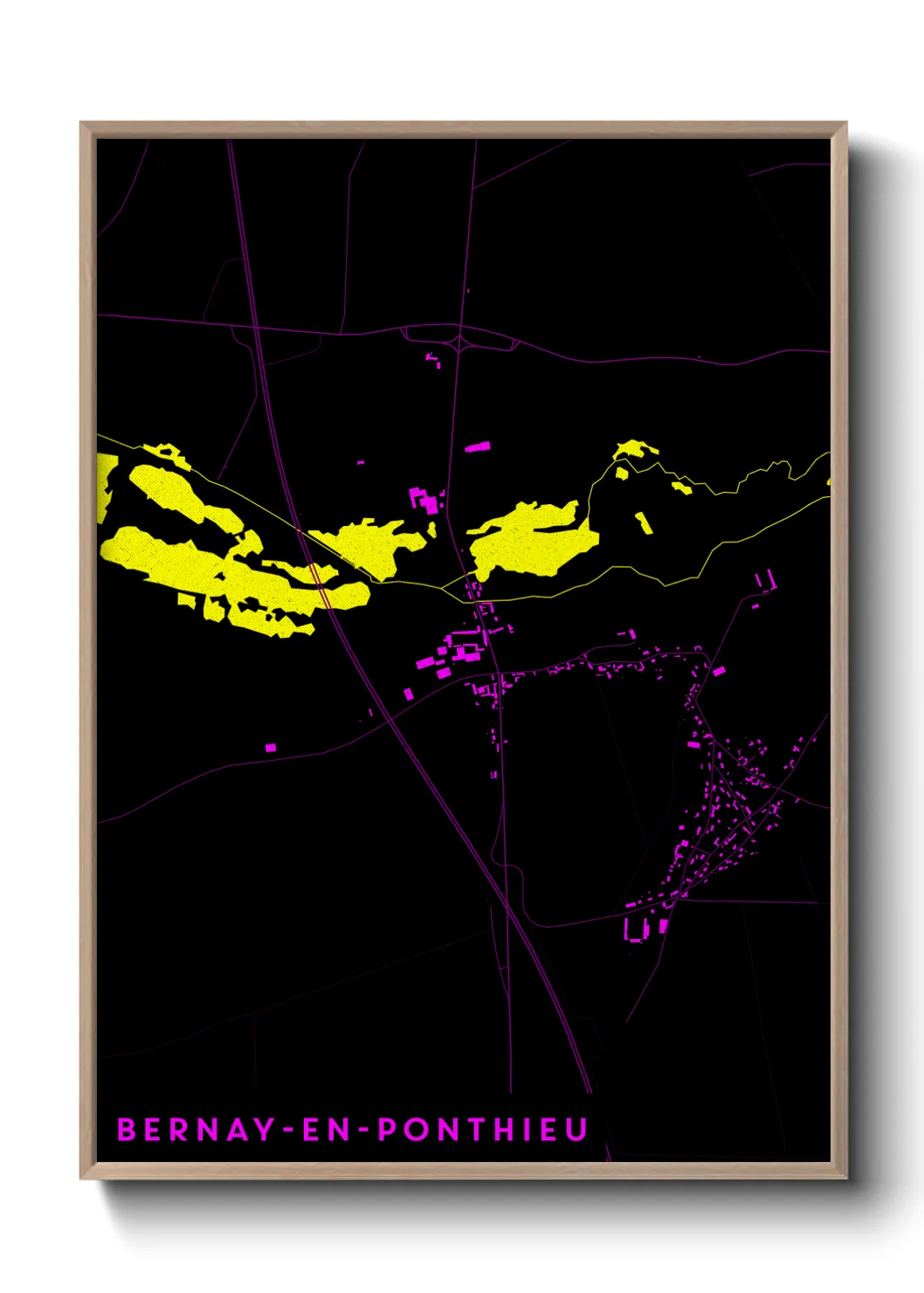 Une affiche de carte sur Bernay-en-Ponthieu