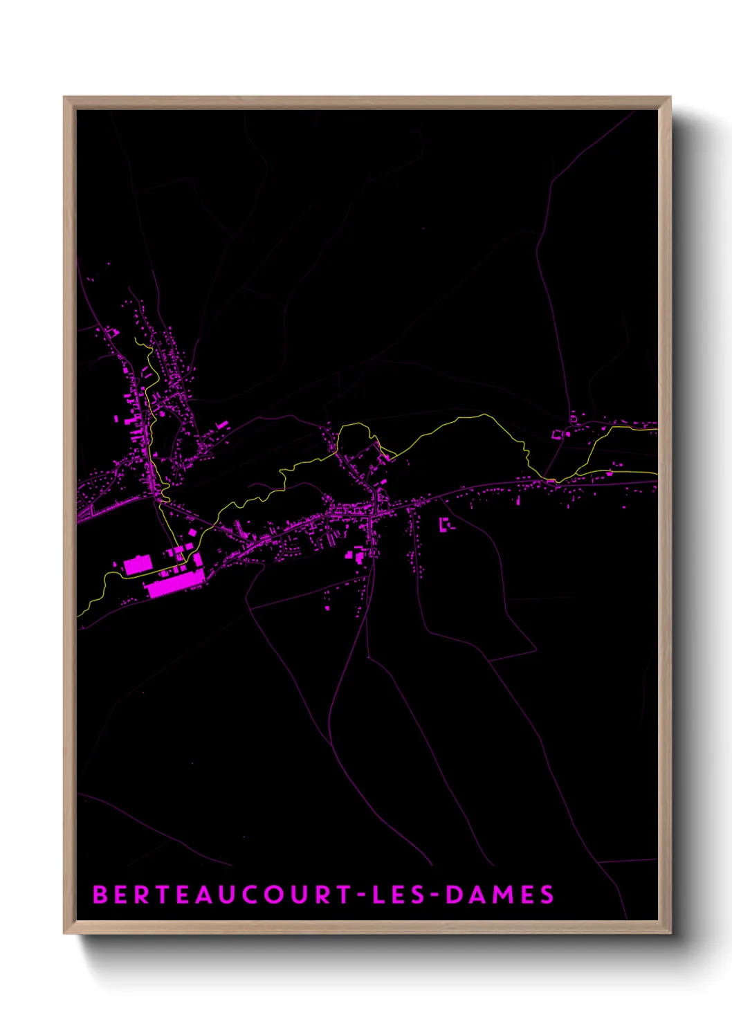 Une affiche de carte sur Berteaucourt-les-Dames