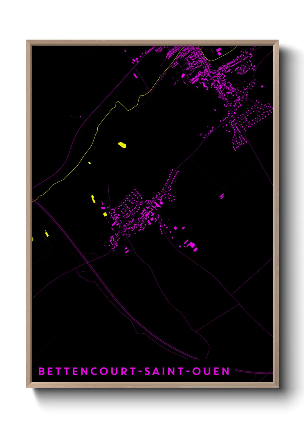 Une affiche de carte sur Bettencourt-Saint-Ouen