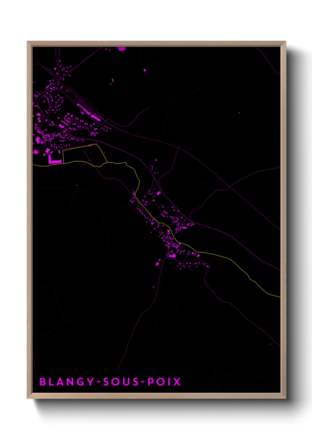 Une affiche de carte sur Blangy-sous-Poix