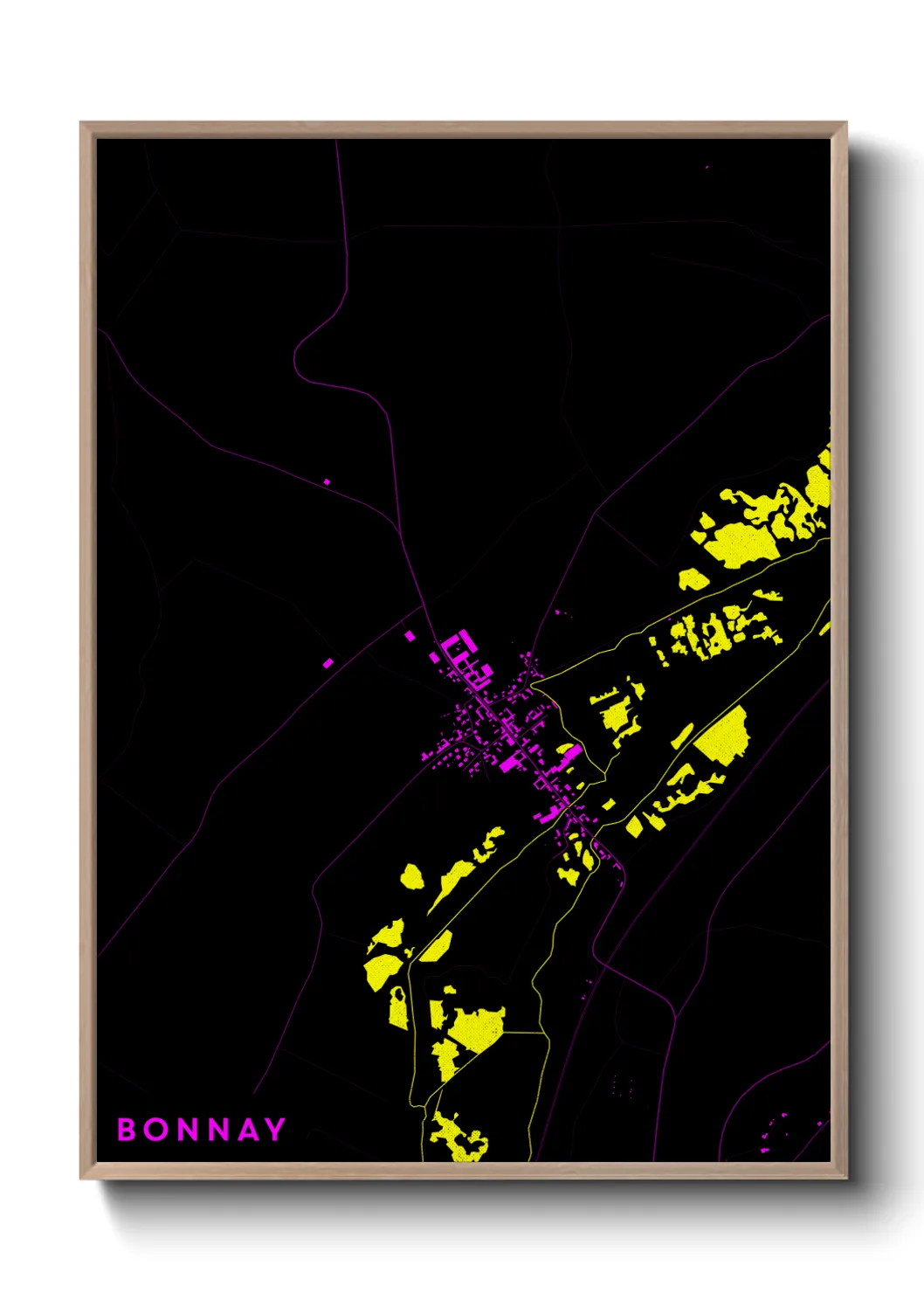 Une affiche de carte sur Bonnay
