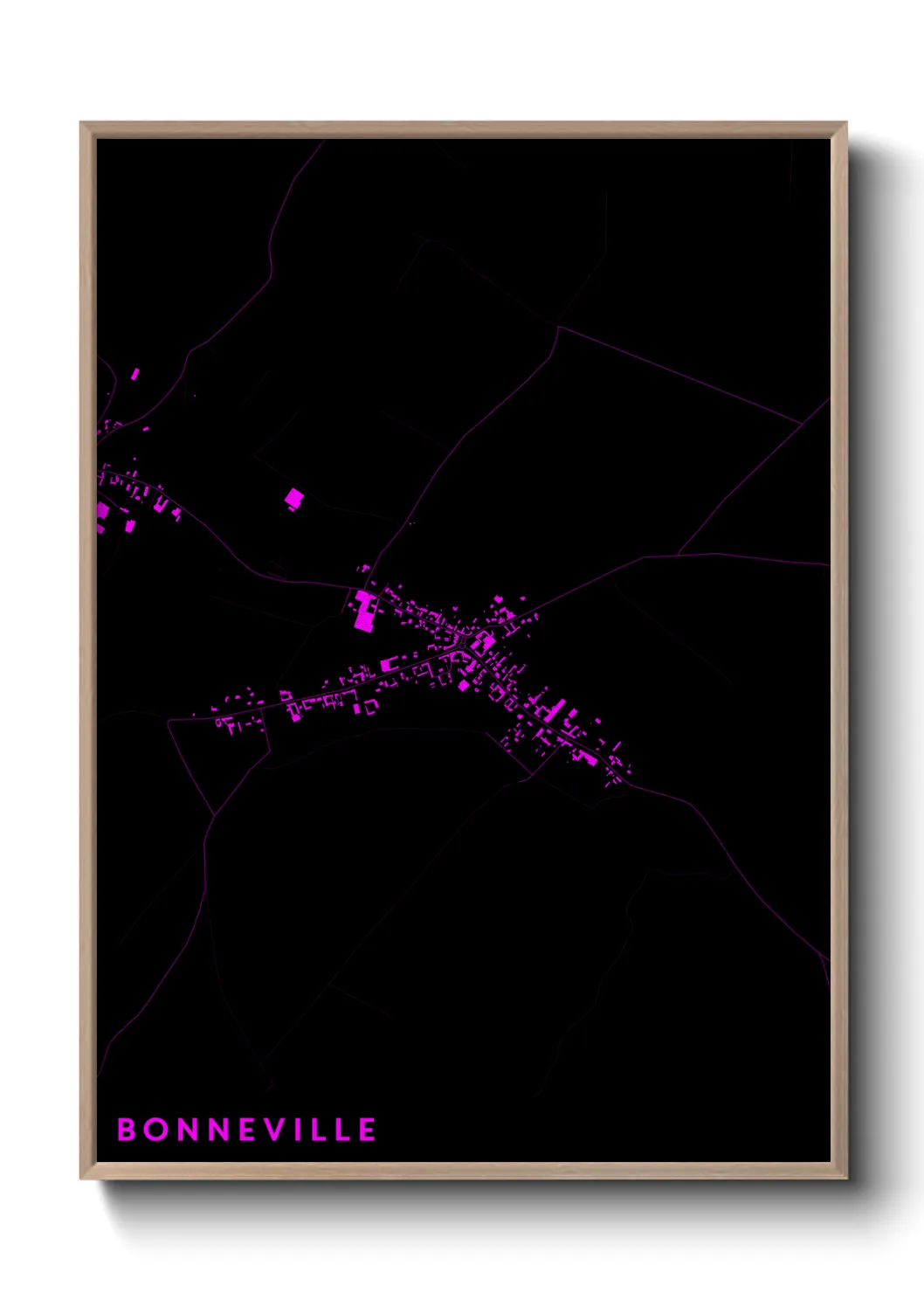 Une affiche de carte sur Bonneville