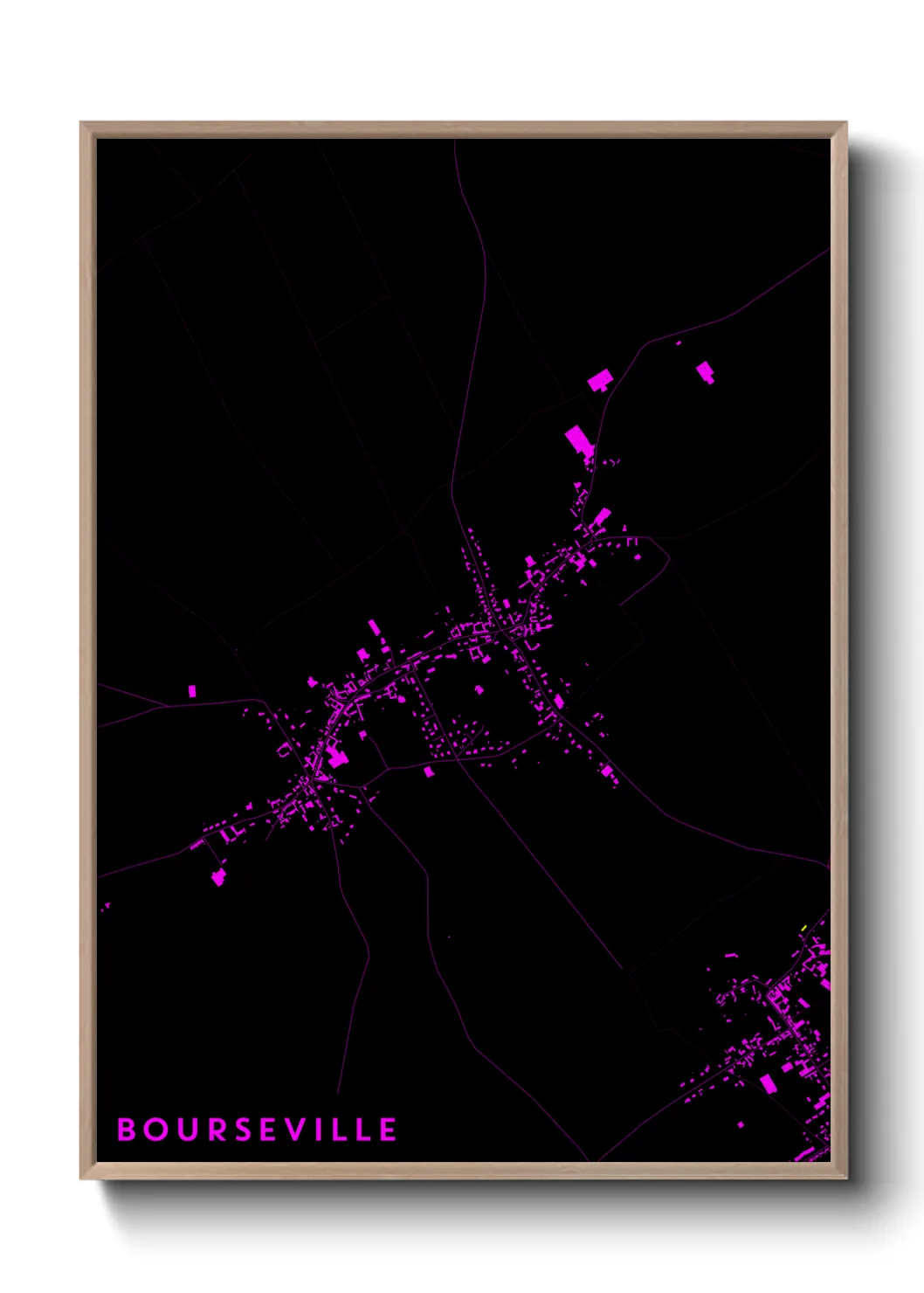 Une affiche de carte sur Bourseville