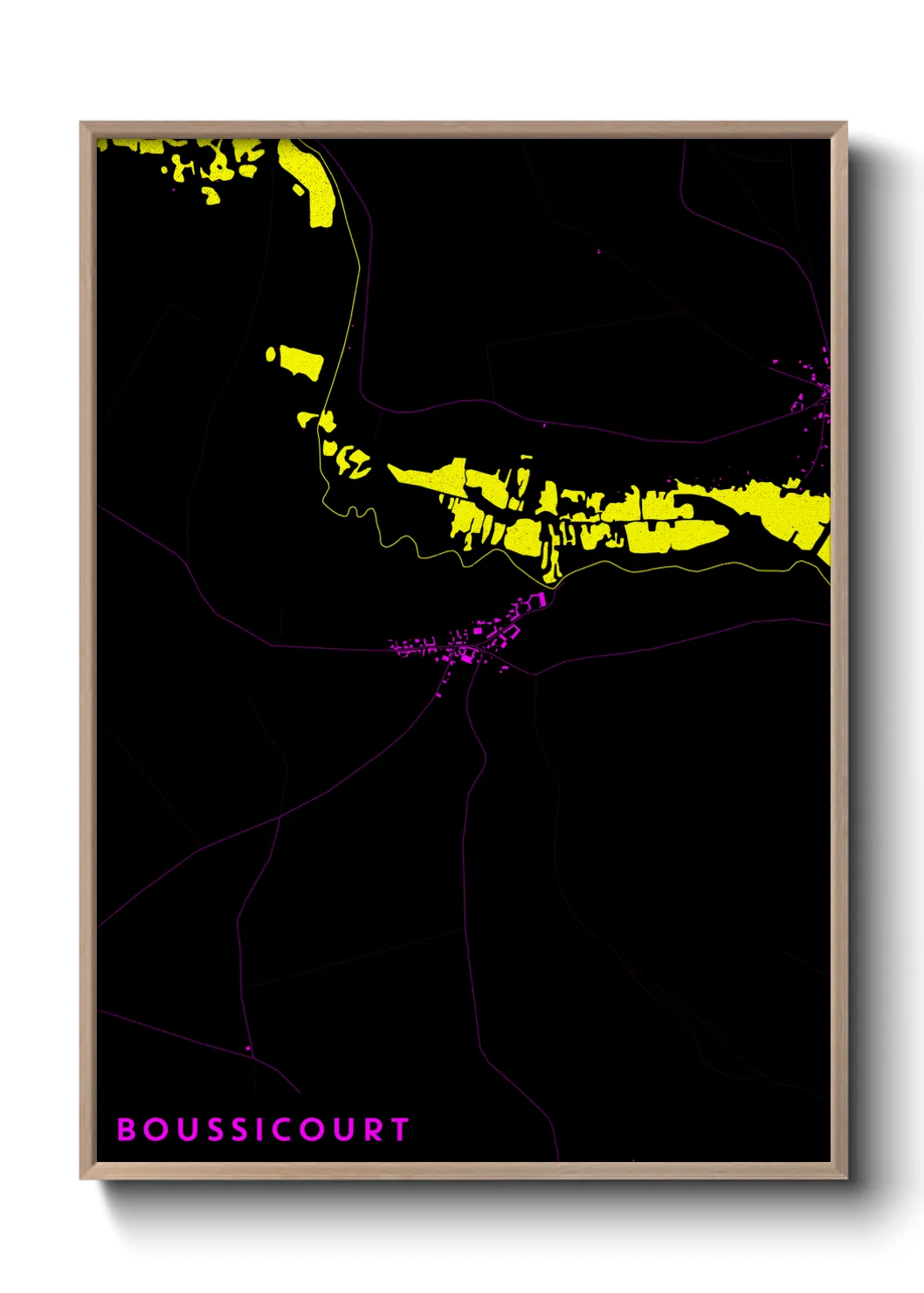 Une affiche de carte sur Boussicourt