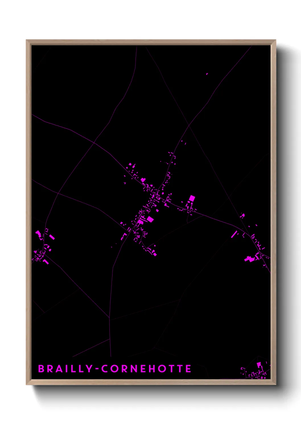 Une affiche de carte sur Brailly-Cornehotte
