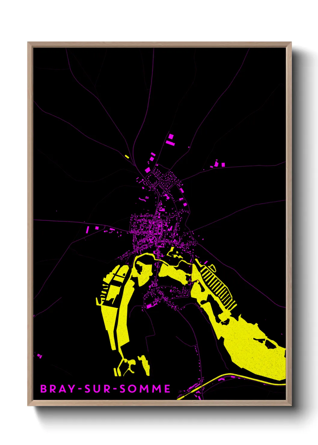 Une affiche de carte sur Bray-sur-Somme