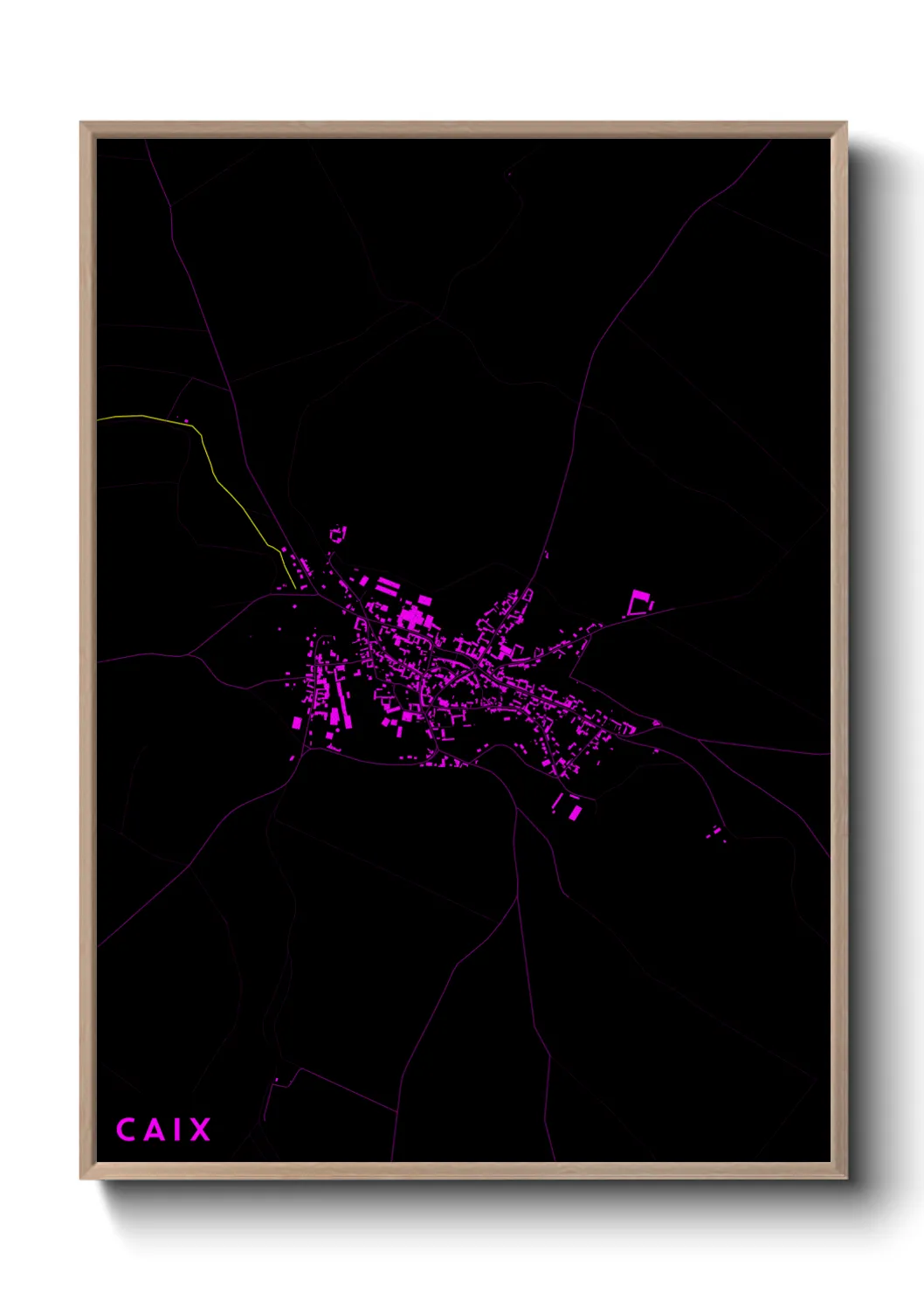 Une affiche de carte sur Caix