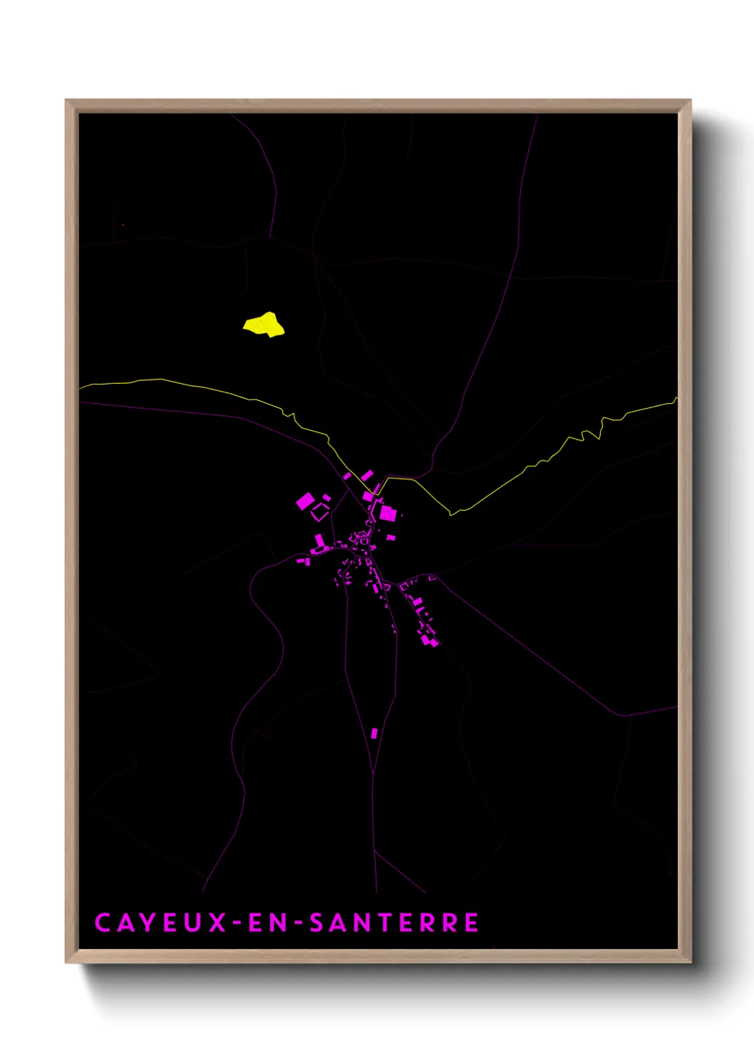 Une affiche de carte sur Cayeux-en-Santerre