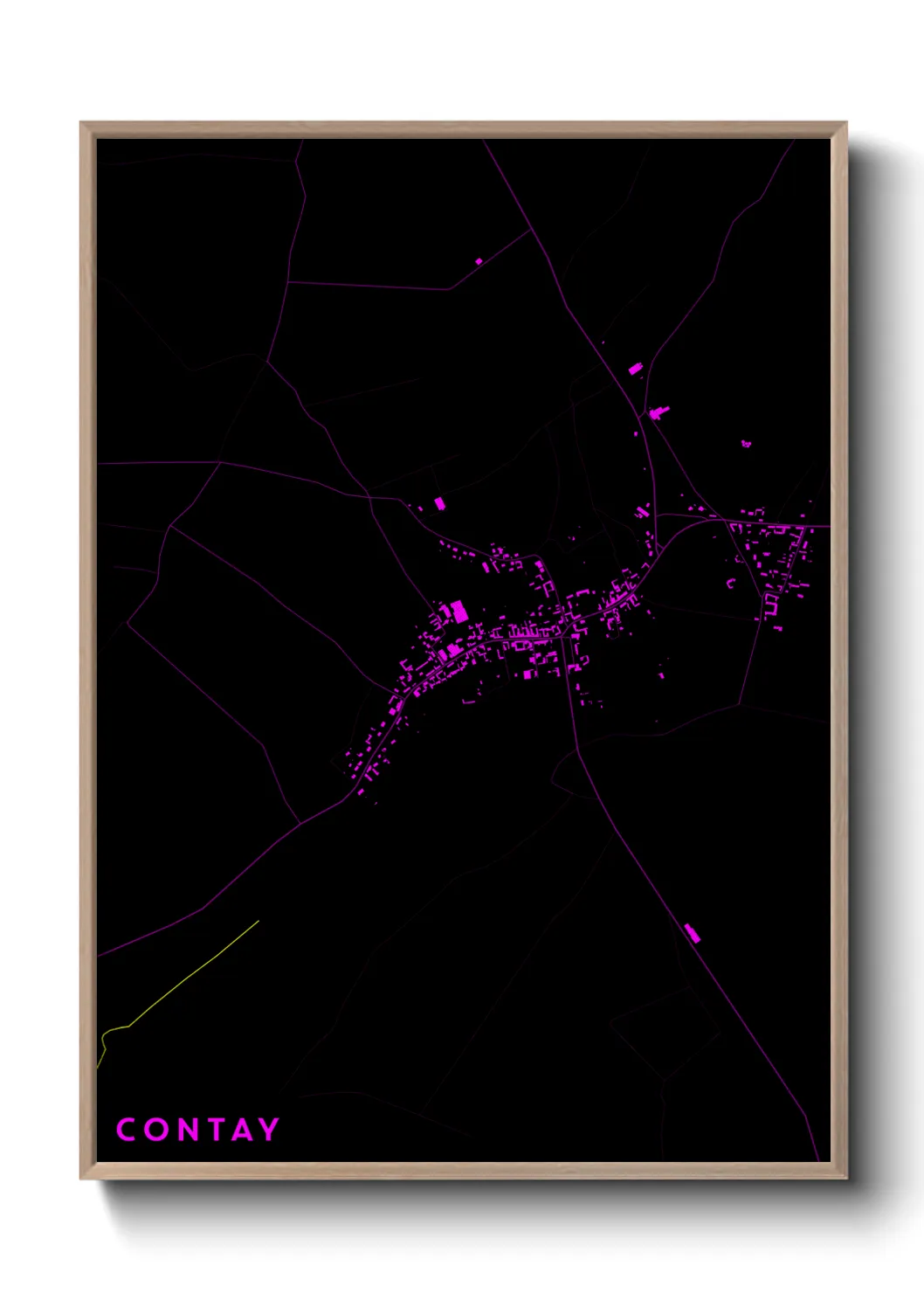 Une affiche de carte sur Contay