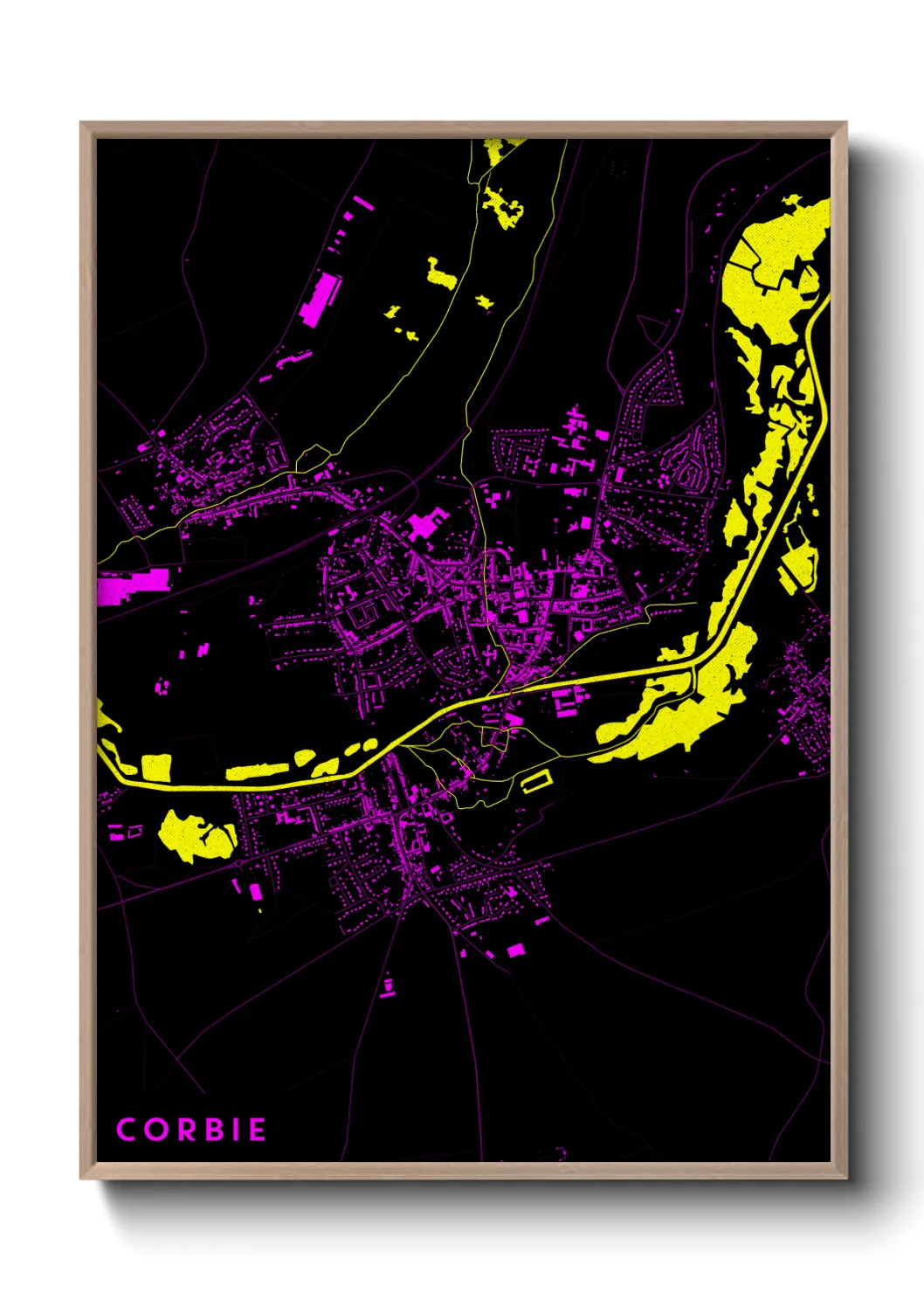 Une affiche de carte sur Corbie
