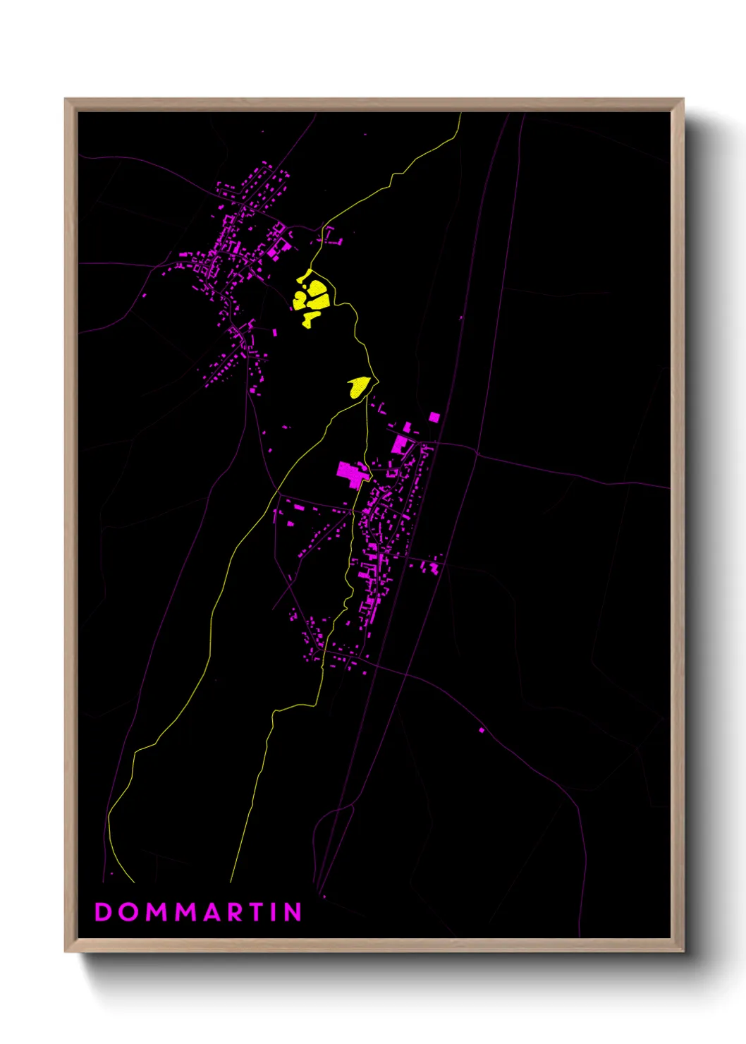 Une affiche de carte sur Dommartin