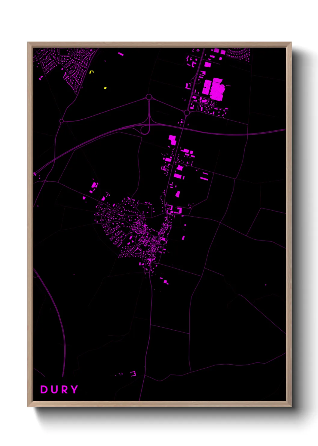Une affiche de carte sur Dury