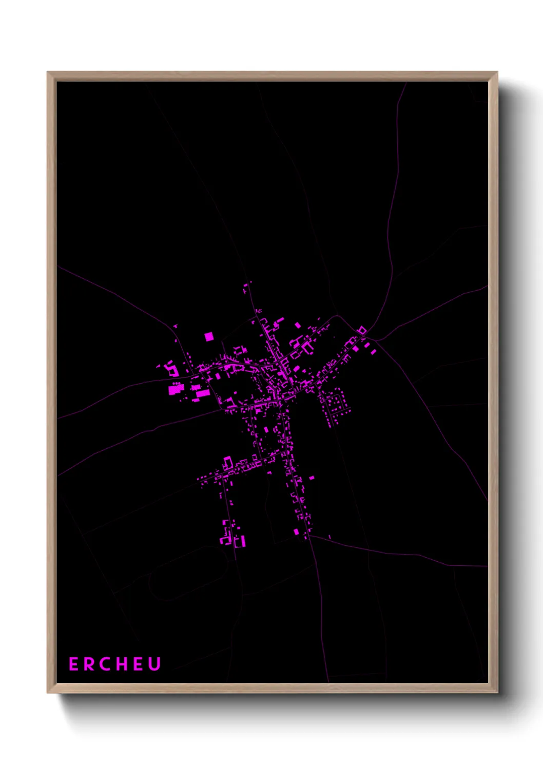 Une affiche de carte sur Ercheu