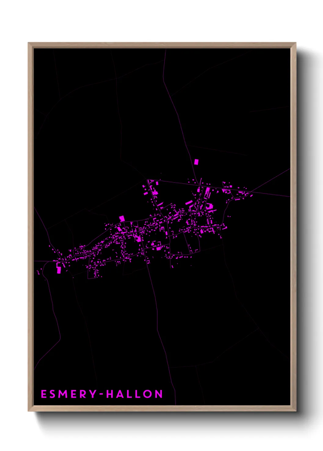 Une affiche de carte sur Esmery-Hallon