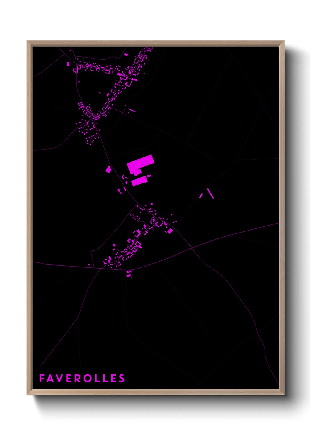 Une affiche de carte sur Faverolles