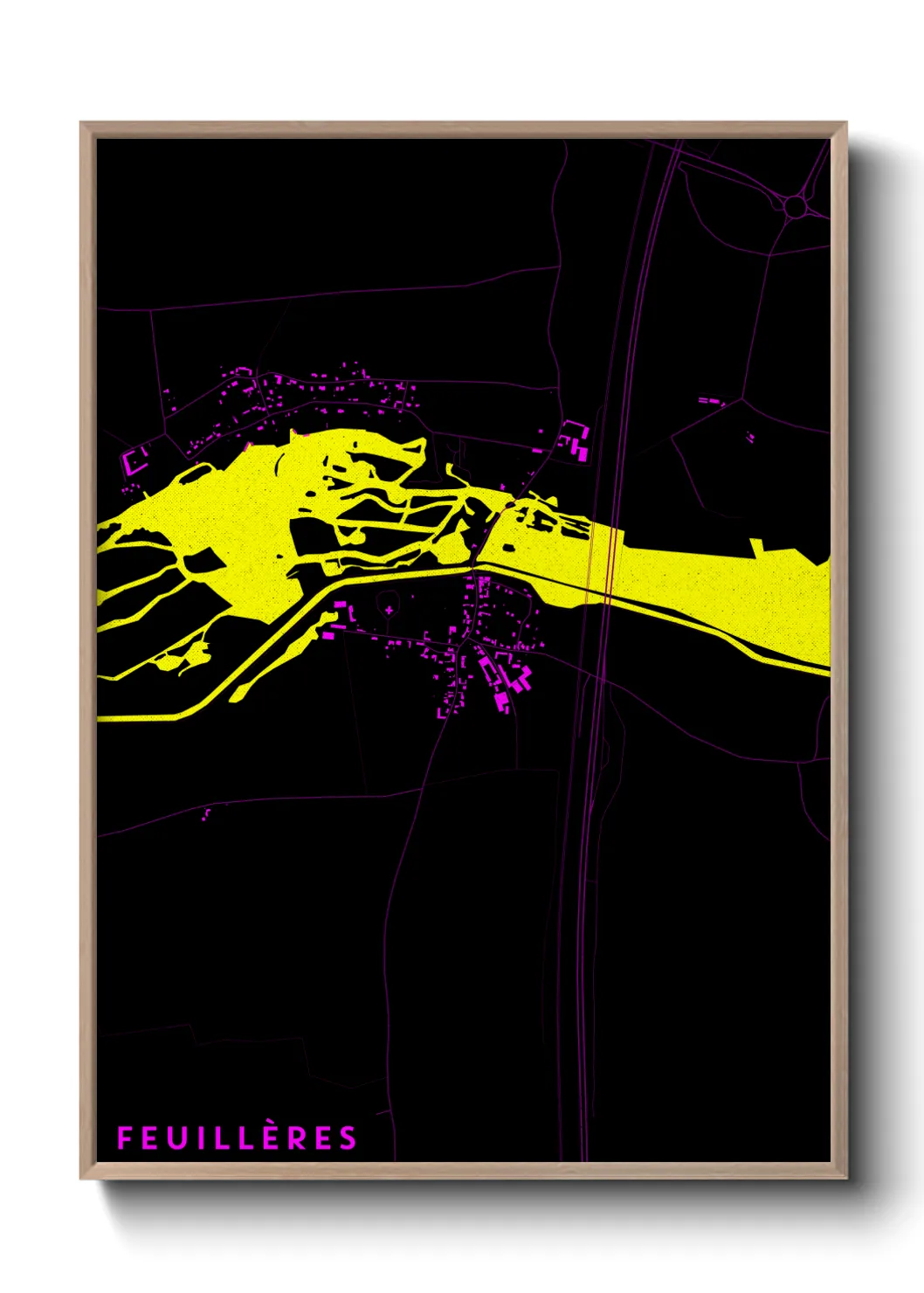 Une affiche de carte sur Feuillères