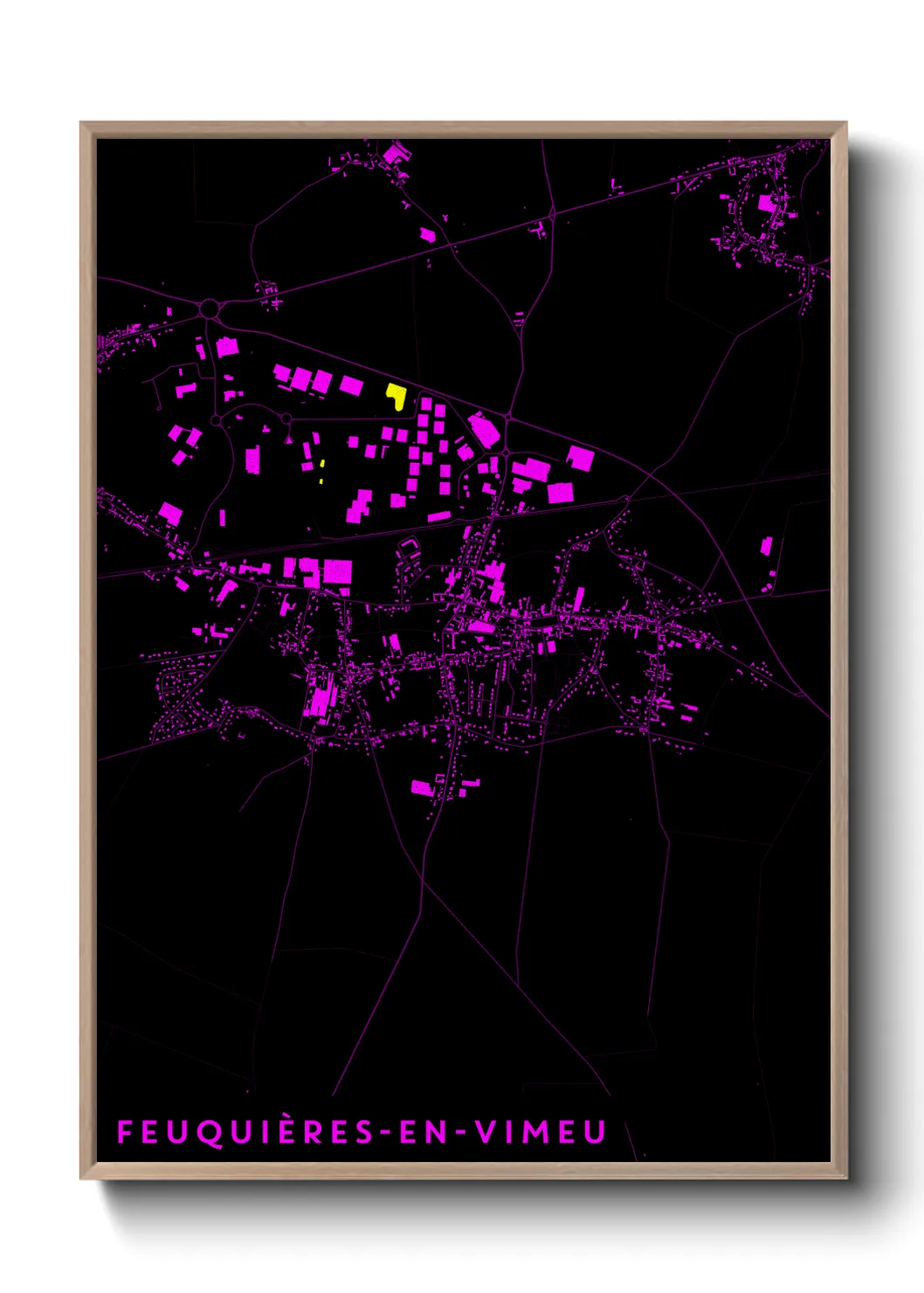 Une affiche de carte sur Feuquières-en-Vimeu
