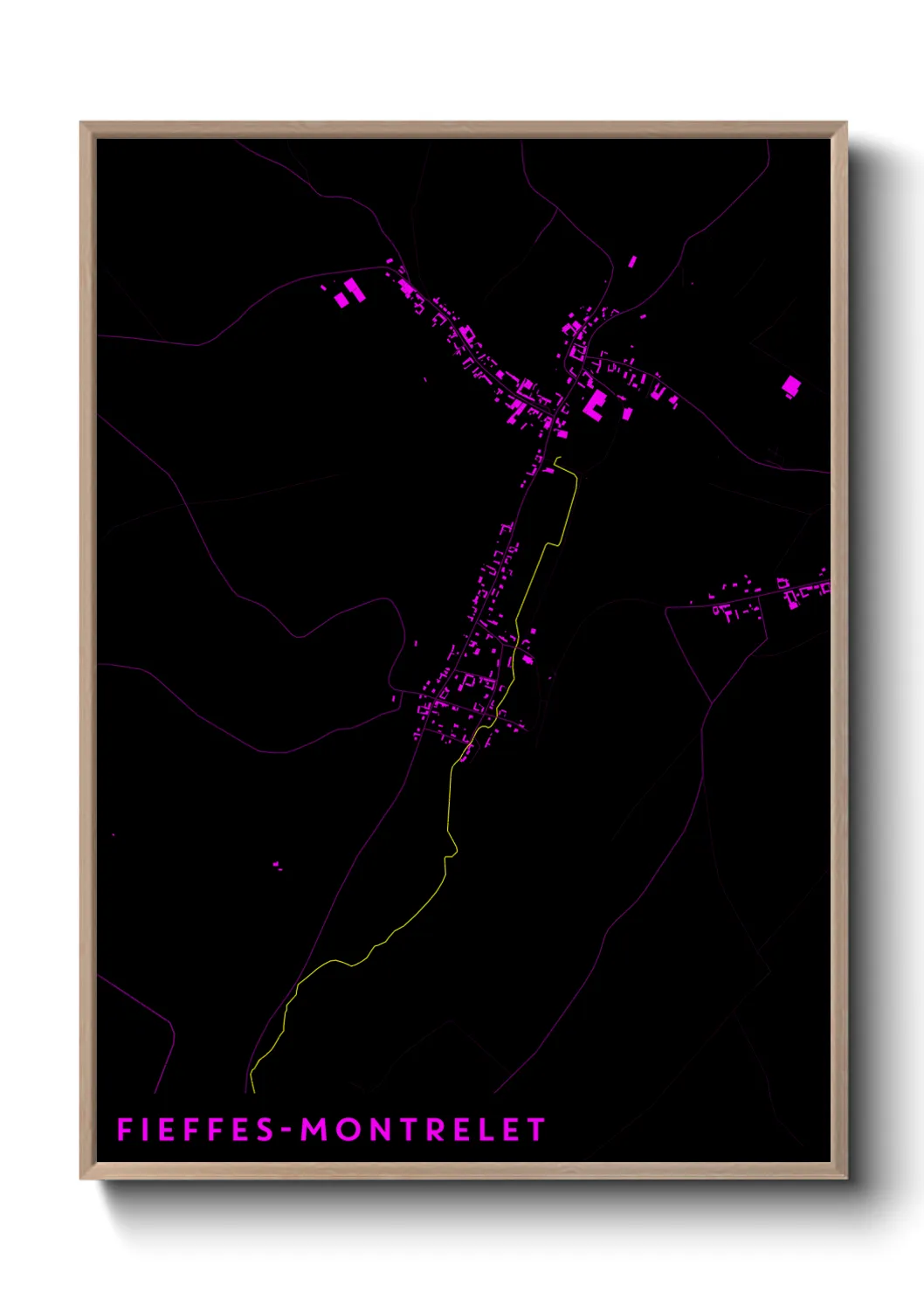 Une affiche de carte sur Fieffes-Montrelet