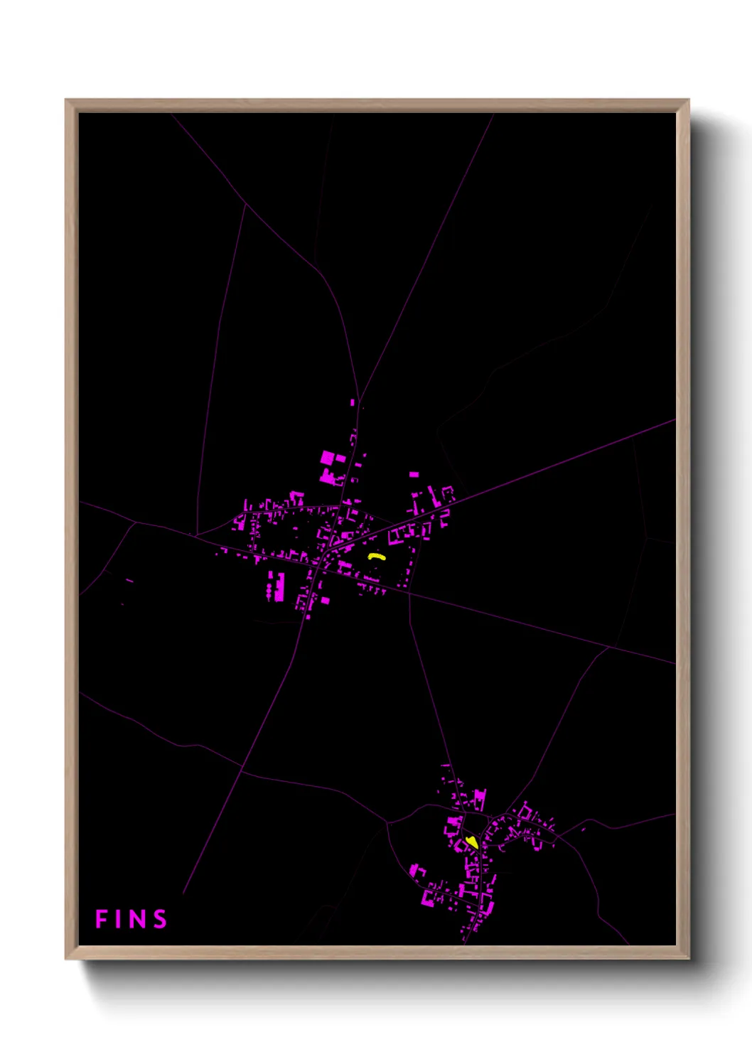 Une affiche de carte sur Fins