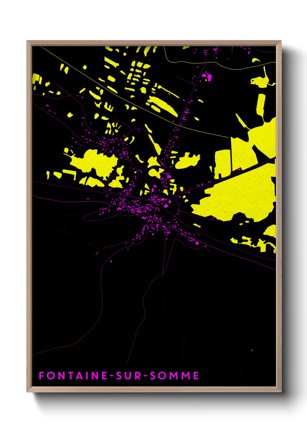 Une affiche de carte sur Fontaine-sur-Somme