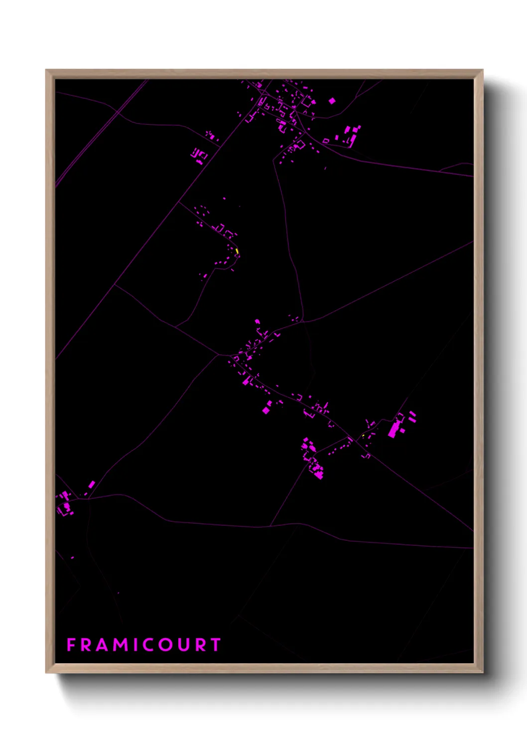 Une affiche de carte sur Framicourt