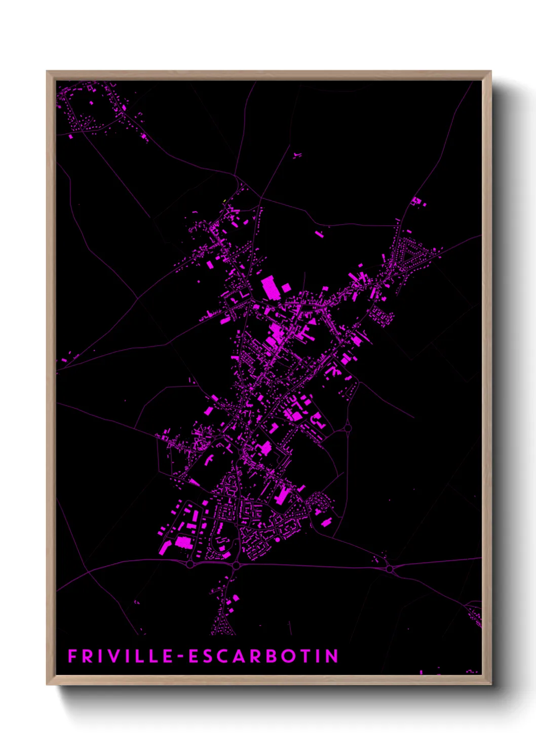 Une affiche de carte sur Friville-Escarbotin