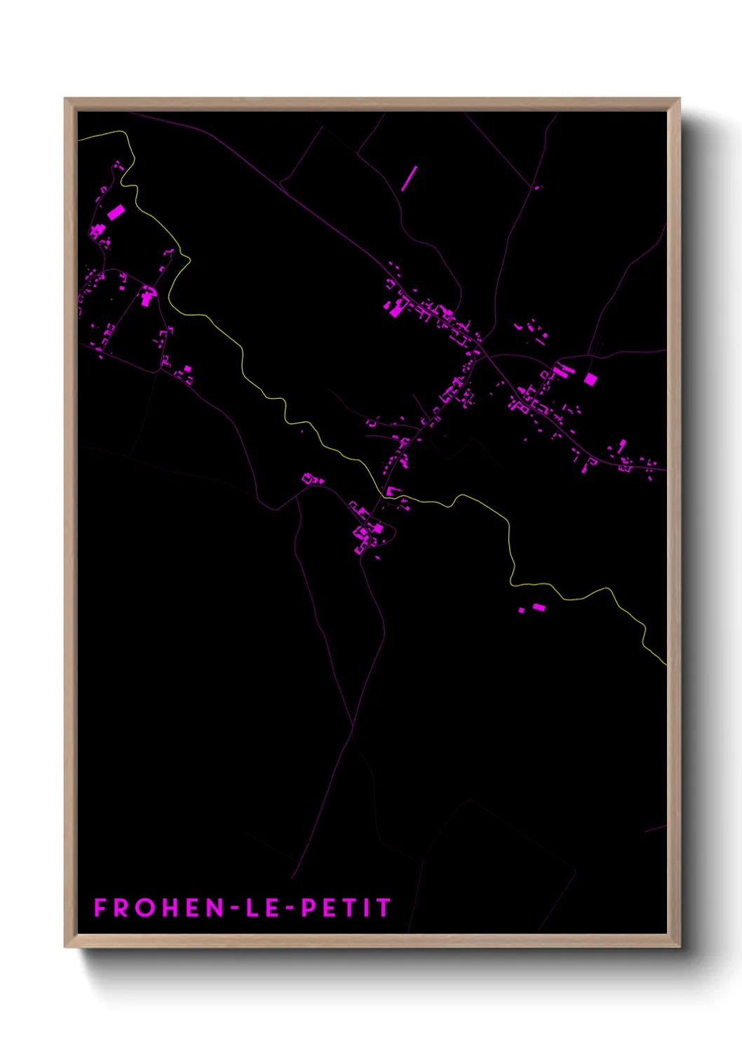 Une affiche de carte sur Frohen-le-Petit