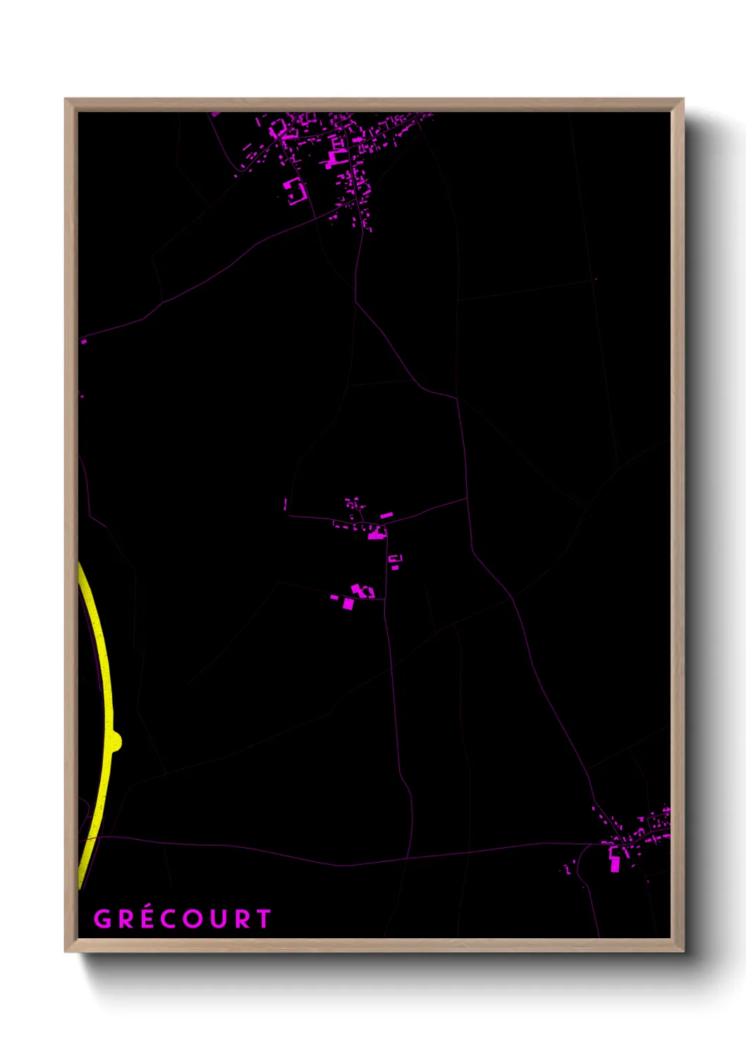 Une affiche de carte sur Grécourt