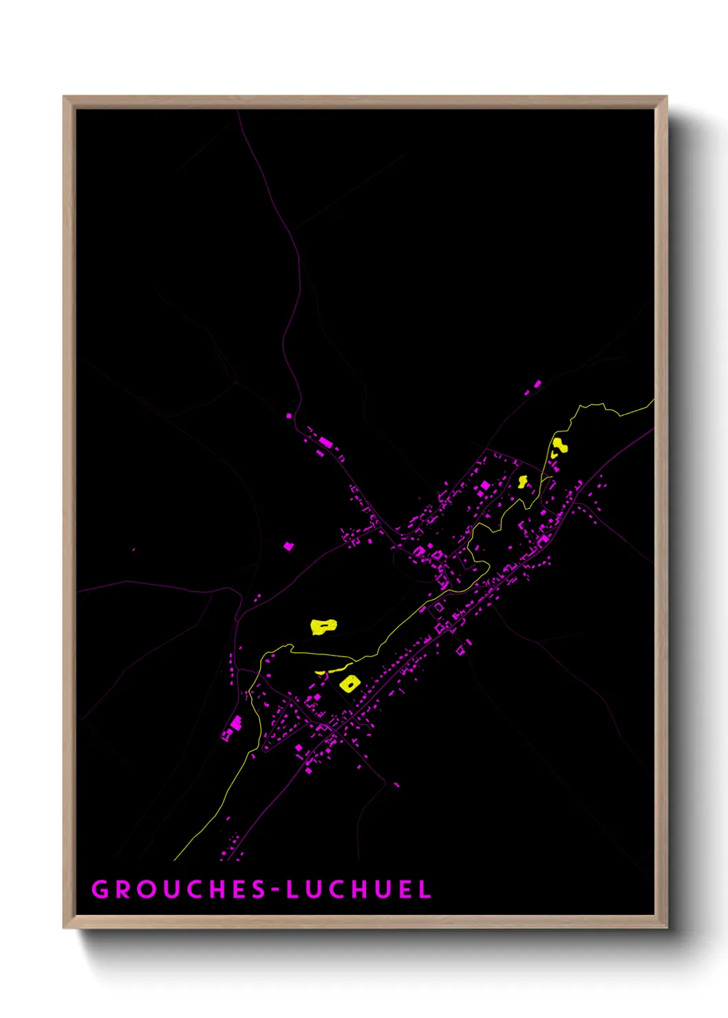 Une affiche de carte sur Grouches-Luchuel