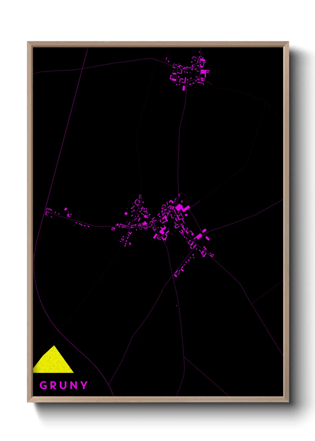 Une affiche de carte sur Gruny
