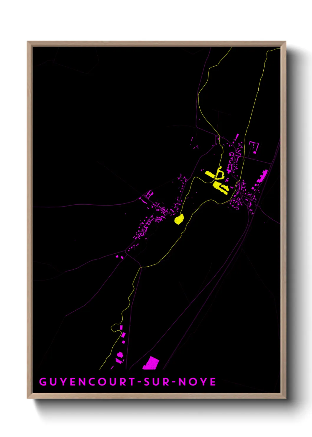 Une affiche de carte sur Guyencourt-sur-Noye