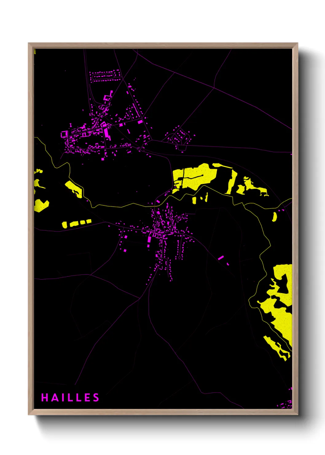 Une affiche de carte sur Hailles