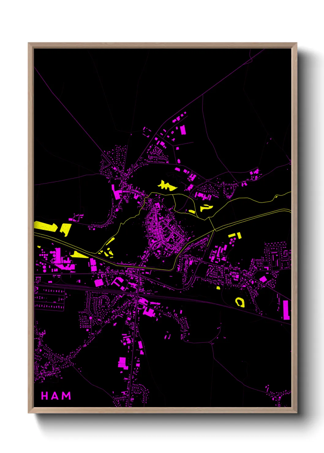 Une affiche de carte sur Ham