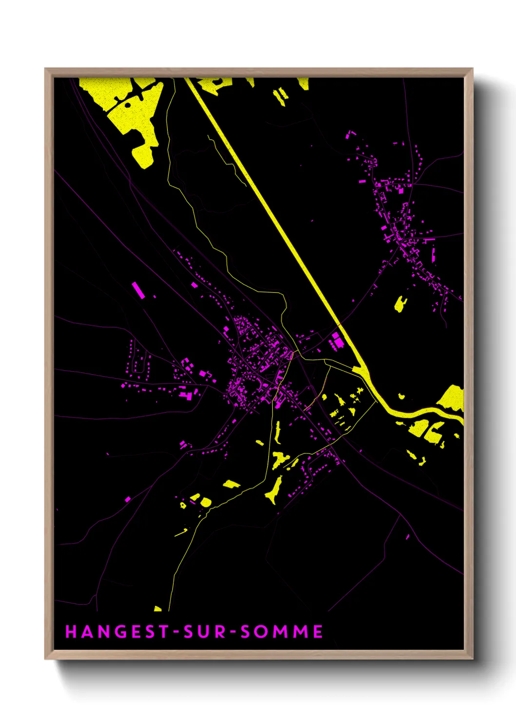 Une affiche de carte sur Hangest-sur-Somme
