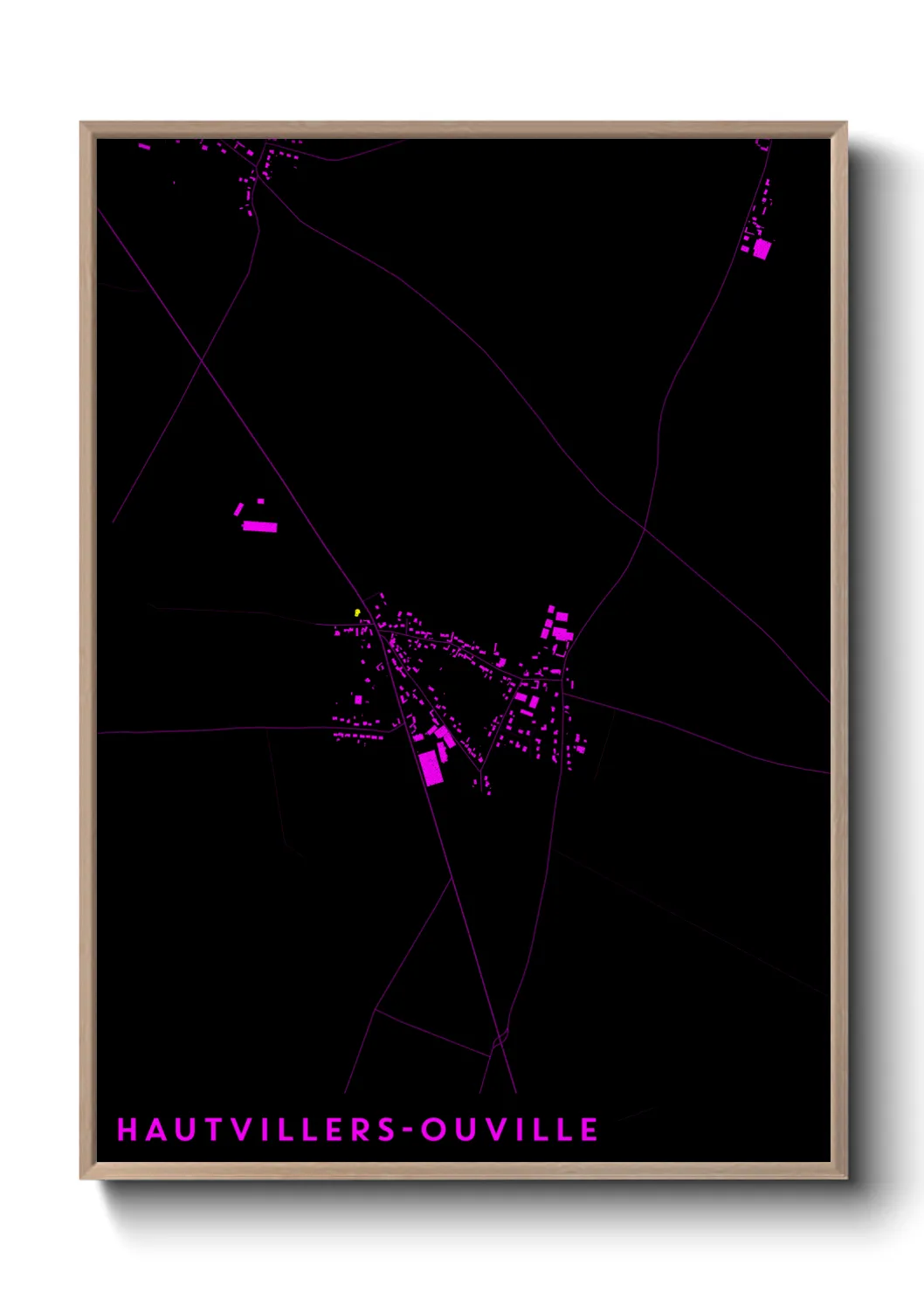 Une affiche de carte sur Hautvillers-Ouville