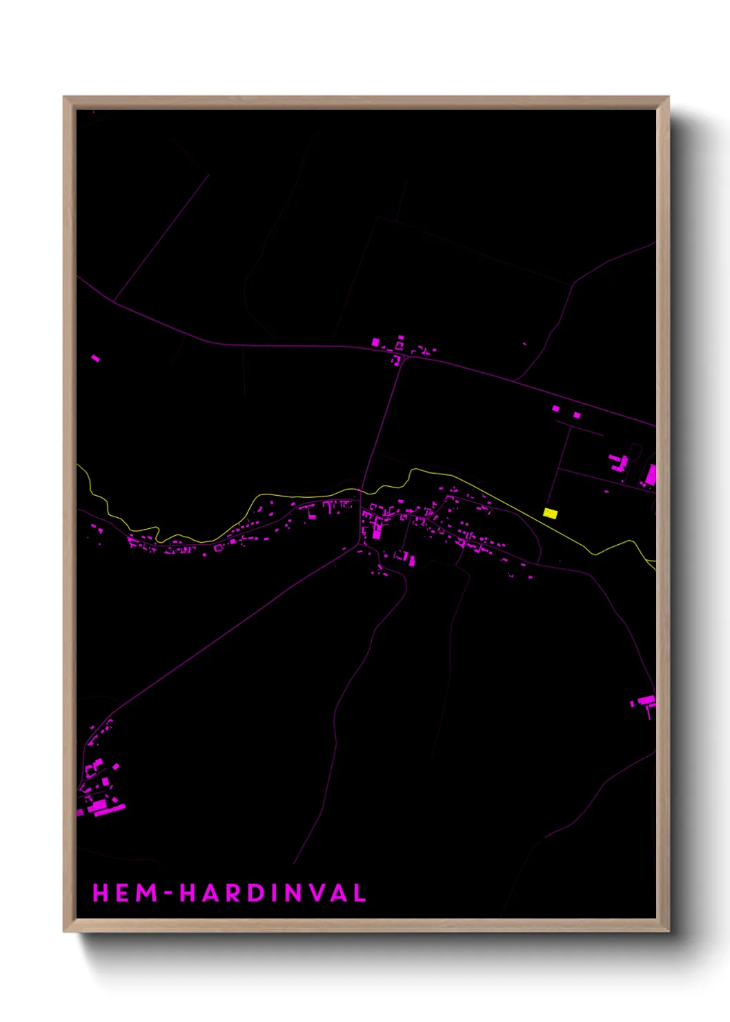 Une affiche de carte sur Hem-Hardinval
