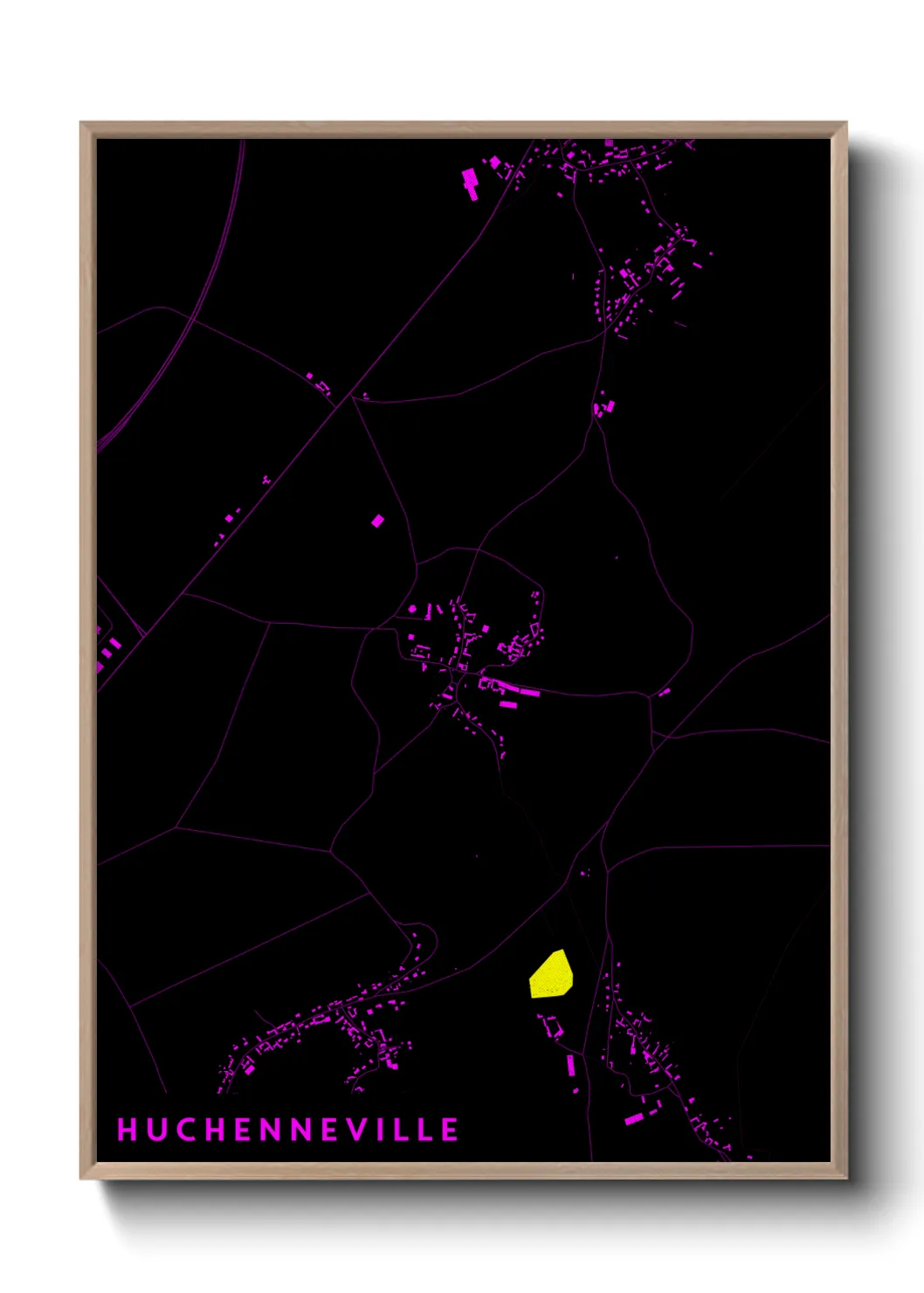 Une affiche de carte sur Huchenneville