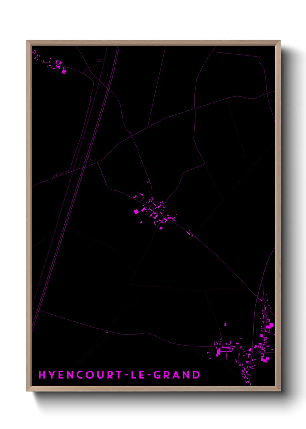 Une affiche de carte sur Hyencourt-le-Grand