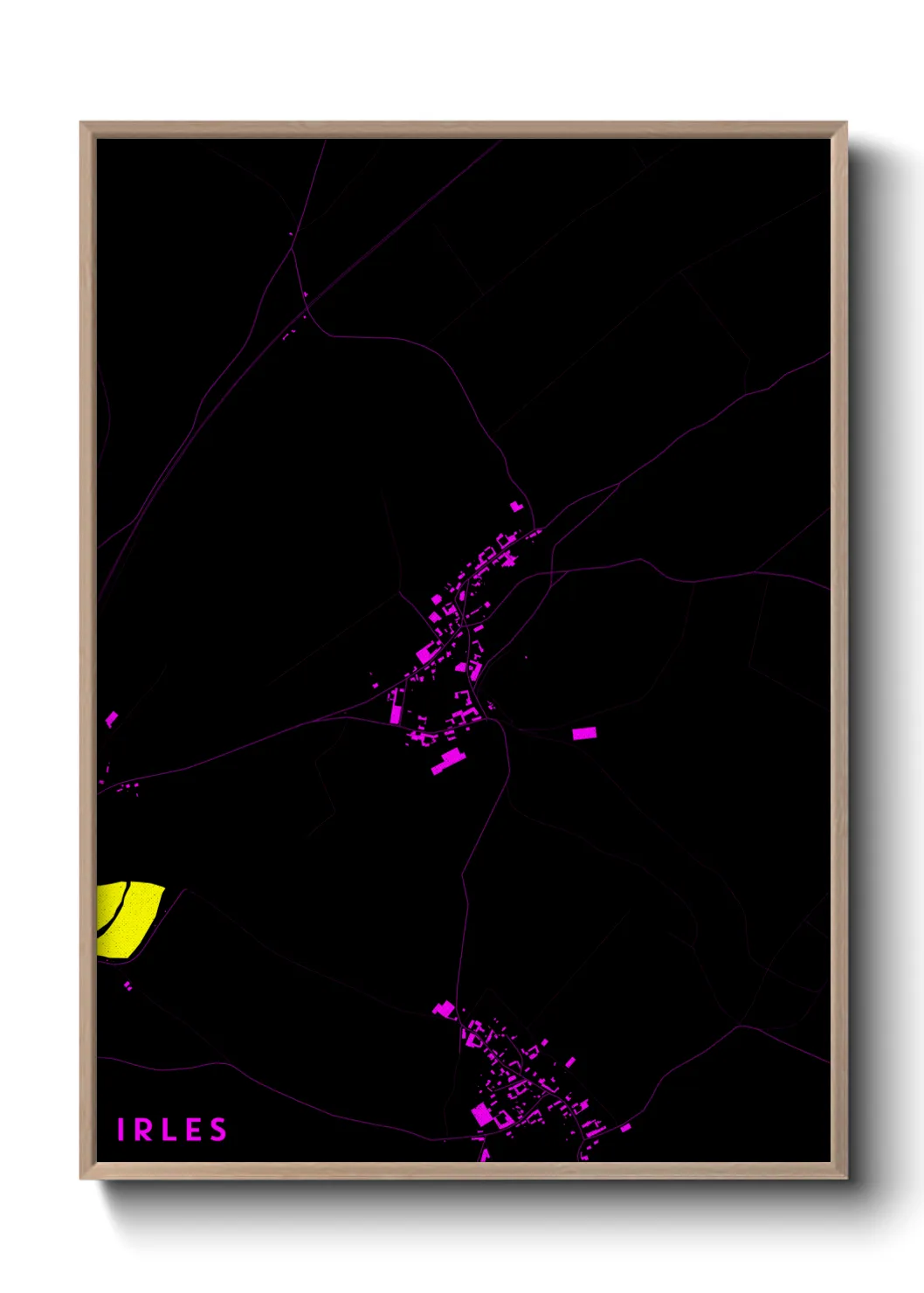 Une affiche de carte sur Irles